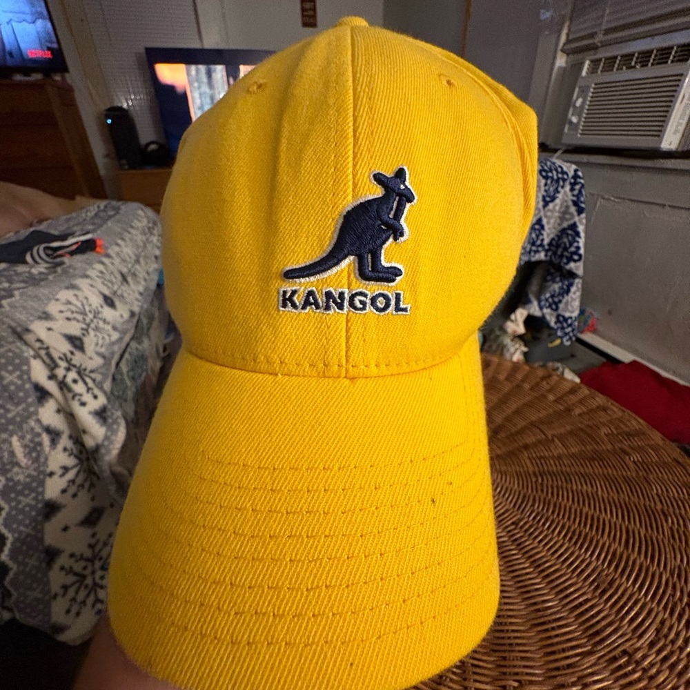 Kangol Bright Yellow Cap with Navy Logo